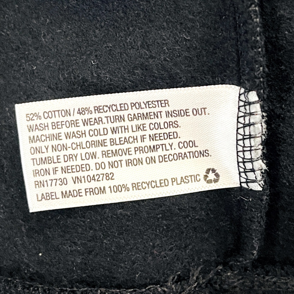 Cat & Jack Girls L(10-12) Black Fleece Pullover Hoodie Sweatshirt "Peace" - Picture 3 of 11